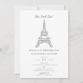 Paris Theme Sie sagte Oui Eiffel Brautparty Einladung (Vorderseite)