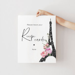 Paris Theme Skript verließ Ihre Rezepte Karte hier Poster