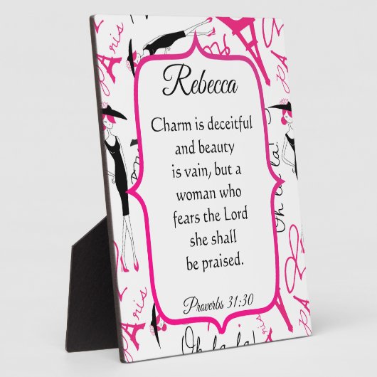 Paris Theme Sprichwörter 31 Frau Fotoplatte (Seite)