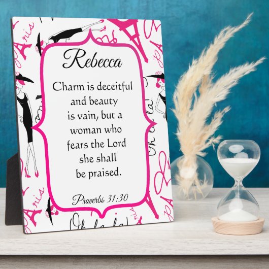 Paris Theme Sprichwörter 31 Frau Fotoplatte (Seite)