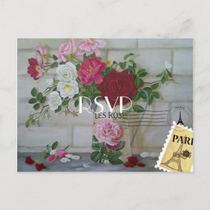 Paris Themed Add Foto Wedding RSVP Personalisiert Einladungspostkarte