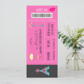 Paris themed Birthday Party Show Ticket Einladung (Stehend Vorderseite)