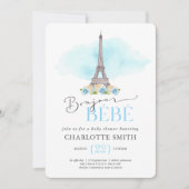 Paris Themed Bonjour Bébé Baby Shower Einladung (Vorderseite)
