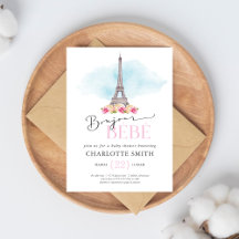Paris Themed Bonjour Bébé Babydusche