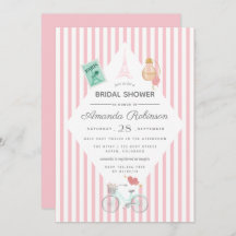 Paris Themed Bridal Dusche Einladung