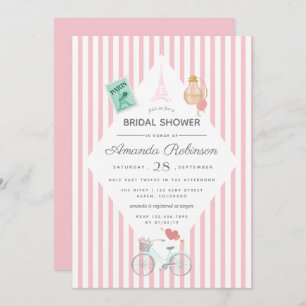 Paris Themed Bridal Dusche Einladung