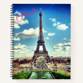 Paris Themed Eiffel Tower Spiral Notebook Notizblock (Vorderseite)