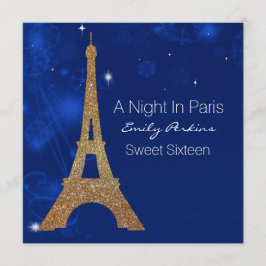 Paris Themed Elegante 16 . Geburtstag Einladung