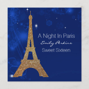 Paris Themed Elegante 16 . Geburtstag Einladung