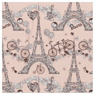 Paris Themed Fabric - Vintag Stoff