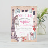 Paris Themed Party Einladung (Stehend Vorderseite)