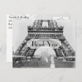 Paris Themed Vielen Dank Postkarte (Vorne/Hinten)
