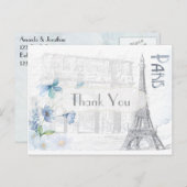 Paris Themed Vielen Dank Postkarte (Vorne/Hinten)