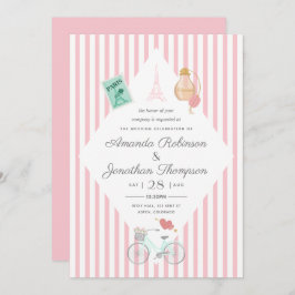 Paris Themed Wedding Personalisierte Einladung
