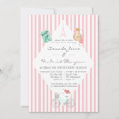 Paris Themed Wedding Probe Dinner Einladung (Vorderseite)