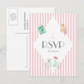 Paris Themed Wedding RSVP Einladungspostkarte (Vorne/Hinten)