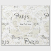 Paris Themed Wedding Vintag anpassbar Geschenkpapier (Flach)