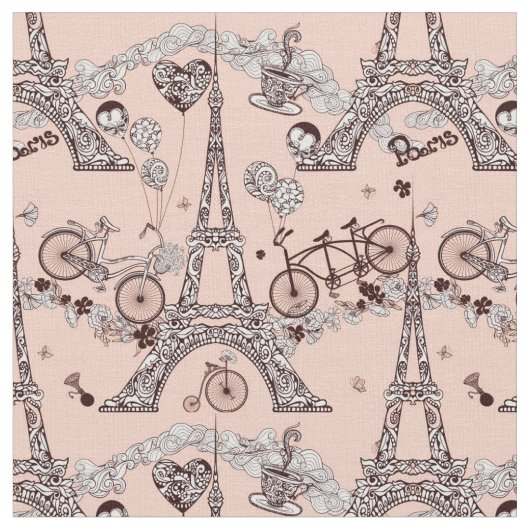 Paris Themenstoff - Vintag Stoff (Nahaufnahme)