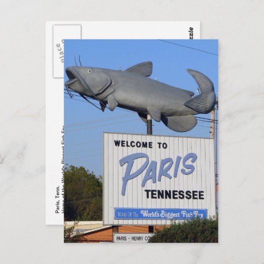 Paris, TN - die größte Fischzucht der Welt Postkarte (Vorne/Hinten)