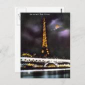 Paris Tour Eiffel am Abend Postkarte (Vorne/Hinten)