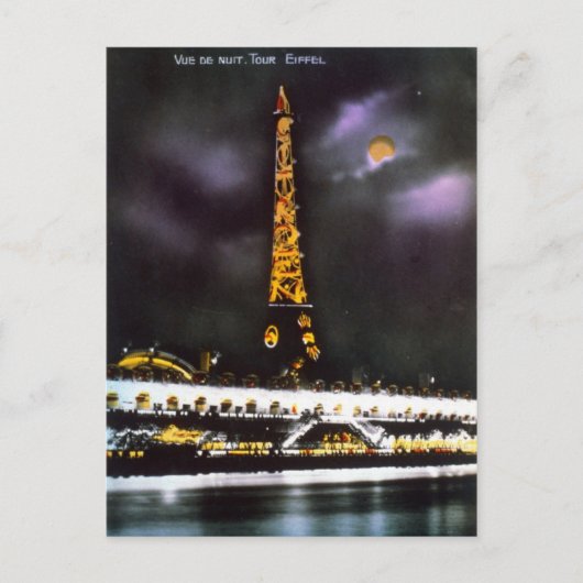 Paris Tour Eiffel am Abend Postkarte (Vorderseite)