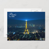 Paris - Tour Eiffel bei Nachtkarte Postkarte (Vorne/Hinten)