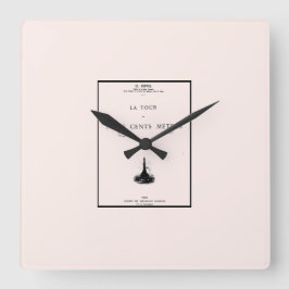 Paris Tour Eiffel - Montage du campanile 300 Quadratische Wanduhr