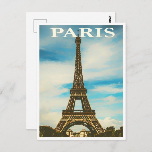 Paris Tour Eiffel Postkarte (Vorne/Hinten)