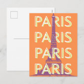 Paris, Travel Art, Retro Art Feiertagspostkarte (Vorne/Hinten)