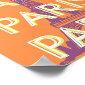 Paris, Travel Art, Retro Art Poster (Ecke)