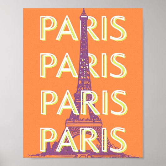 Paris, Travel Art, Retro Art Poster (Vorne)
