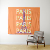 Paris, Travel Art, Retro Art Wandteppich (Beispiel (Horizontal))