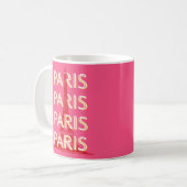 Paris, Travel Art, Retro Travel Art, Rosa Kaffeetasse (Vorderseite Links)