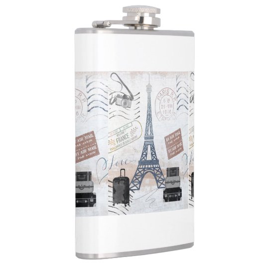 Paris Travel Collage Flachmann (Rechts)