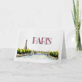 Paris Travel Postcard - Grußkarte Karte