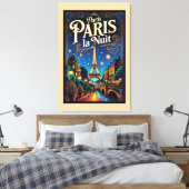 Paris Travel Poster, Leinwanddruck (Insitu (Schlafzimmer))