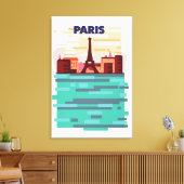 Paris Travel Poster Leinwanddruck (Insitu (Wohnzimmer))