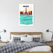 Paris Travel Poster Leinwanddruck (Insitu (Schlafzimmer))