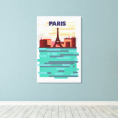 Paris Travel Poster Leinwanddruck (Insitu (Holzboden))