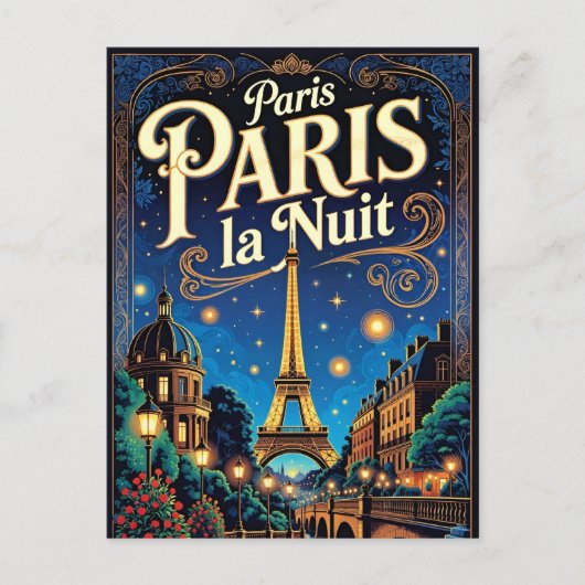 Paris Travel Poster, Postkarte (Vorderseite)