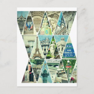Paris Trendy Triangle - FotoCollage - Postcard Postkarte