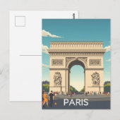 Paris Triumphbogen Postkarte (Vorne/Hinten)