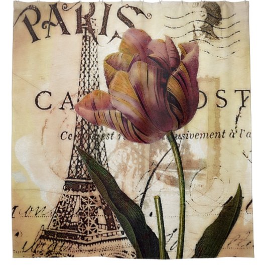 Paris Tulip Duschvorhang (Vorderseite)