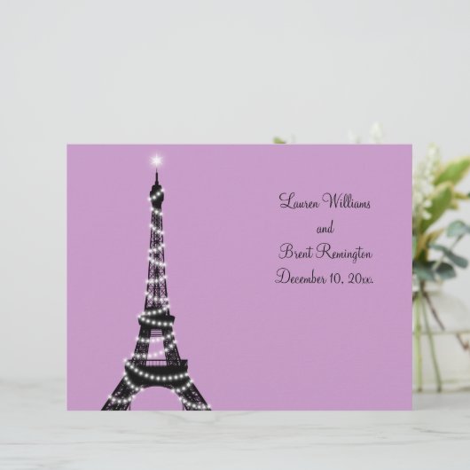 Paris Twinkles Wedding Program (Stehend Vorderseite)