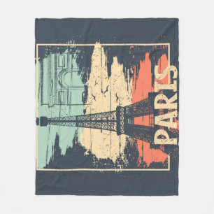 Paris-Typografie: abstraktes Eiffel-Turm-Plakat. Fleecedecke