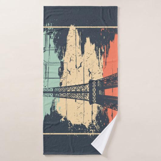 Paris Typografie: abstraktes Eiffelposter. Badehandtuch (Badehandtuch)