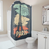 Paris Typografie: abstraktes Eiffelposter. Duschvorhang (Beispiel)