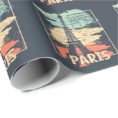 Paris Typografie: abstraktes Eiffelposter. Geschenkpapier (Rolleneckpunkt)