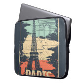 Paris Typografie: abstraktes Eiffelposter. Laptopschutzhülle (Vorderseite Links)