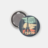 Paris Typografie: abstraktes Eiffelposter. Magnet (Vorderseite/Rückseite)